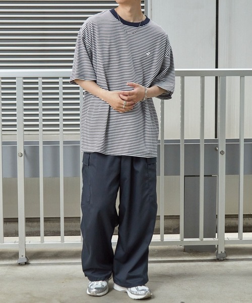 BEVERLY HILLS POLO CLUB（ビバリーヒルズポロクラブ）の「BEVERLY HILLS POLO CLUB / ビバリーヒルズポロクラブ 別注 ワンポイントロゴ刺繍　オーバーサイズ半袖Tシャツ（Tシャツ/カットソー・メンズ・ブラック系/ホワイト/ダークネイビー/ブラック系1/ブラック/ネイビー系・M/L）」の13枚目の写真