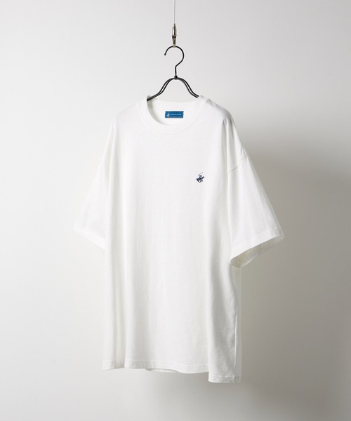 BEVERLY HILLS POLO CLUB（ビバリーヒルズポロクラブ）の「BEVERLY HILLS POLO CLUB / ビバリーヒルズポロクラブ 別注 ワンポイントロゴ刺繍　オーバーサイズ半袖Tシャツ（Tシャツ/カットソー・メンズ・ブラック系/ホワイト/ダークネイビー/ブラック系1/ブラック/ネイビー系・M/L）」の17枚目の写真