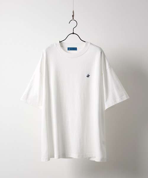 BEVERLY HILLS POLO CLUB（ビバリーヒルズポロクラブ）の「BEVERLY HILLS POLO CLUB / ビバリーヒルズポロクラブ 別注 ワンポイントロゴ刺繍　オーバーサイズ半袖Tシャツ（Tシャツ/カットソー・メンズ・ブラック系/ホワイト/ダークネイビー/ブラック系1/ブラック/ネイビー系・M/L）」の18枚目の写真