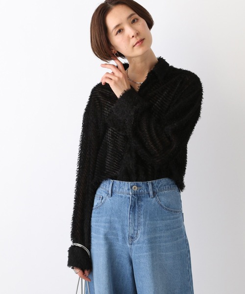 LEPSIM(レプシィム)の「フェザーシャツ 106991(シャツ/ブラウス・レディース・オフホワイト/ブラック・FREE)」の2枚目の写真