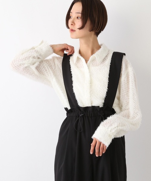 LEPSIM(レプシィム)の「フェザーシャツ 106991(シャツ/ブラウス・レディース・オフホワイト/ブラック・FREE)」の6枚目の写真