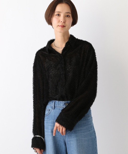 LEPSIM(レプシィム)の「フェザーシャツ 106991(シャツ/ブラウス・レディース・オフホワイト/ブラック・FREE)」の11枚目の写真