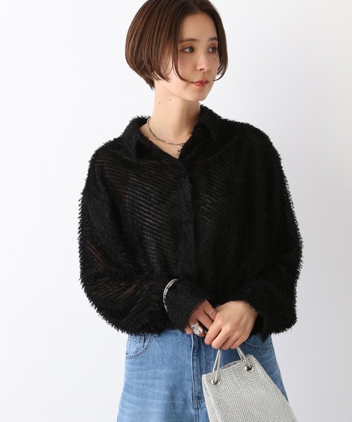 LEPSIM(レプシィム)の「フェザーシャツ 106991(シャツ/ブラウス・レディース・オフホワイト/ブラック・FREE)」の12枚目の写真