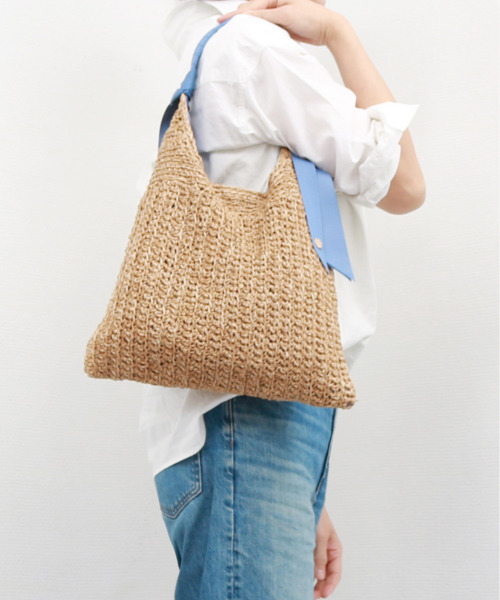 【セール】カシュカシュ cachecache / 下がりグログラン柄編みトートバッグ（かごバッグ）｜cache cache（カシュ カシュ）
