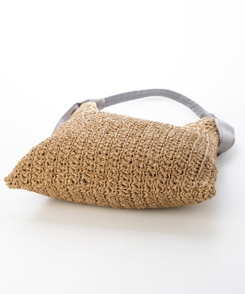 cache cache（カシュ カシュ）の「カシュカシュ cachecache / 下がりグログラン柄編みトートバッグ（かごバッグ・レディース・ブラック/ブルー/グレー/ピンク/グリーン/ベージュ/マスタード・FREE）」の17枚目の写真