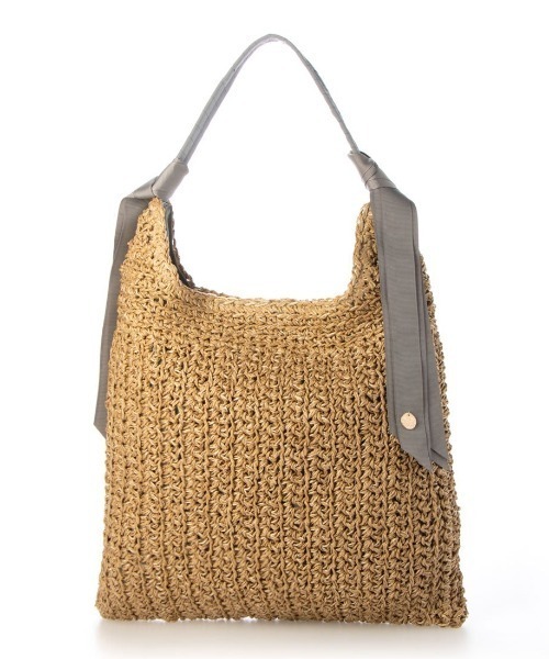 cache cache（カシュ カシュ）の「カシュカシュ cachecache / 下がりグログラン柄編みトートバッグ（かごバッグ・レディース・ブラック/ブルー/グレー/ピンク/グリーン/ベージュ/マスタード・FREE）」の15枚目の写真
