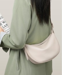 【NiiNa】【高品質牛革】ラウンドデザイン本革ショルダーバッグ