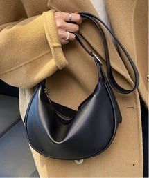 【NiiNa】【高品質牛革】ラウンドデザイン本革ショルダーバッグ