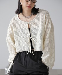 FREE'S MART | ◇幾何柄シアーリボンカーディガン(カーディガン/ボレロ)