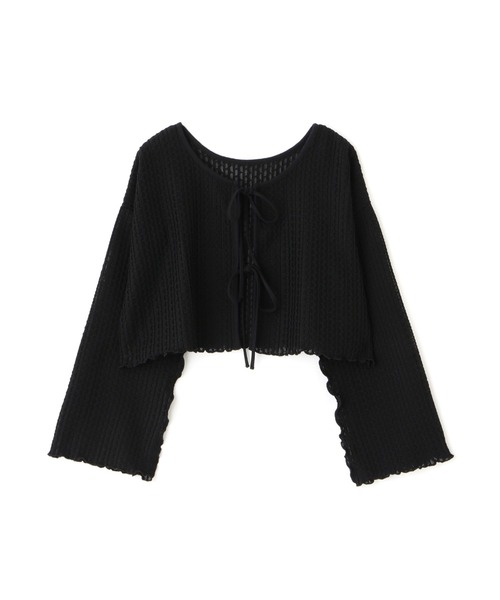 FREE'S MART(フリーズマート)の「◇幾何柄シアーリボンカーディガン(カーディガン/ボレロ・レディース・ホワイト/ブラック・FREE)」の3枚目の写真