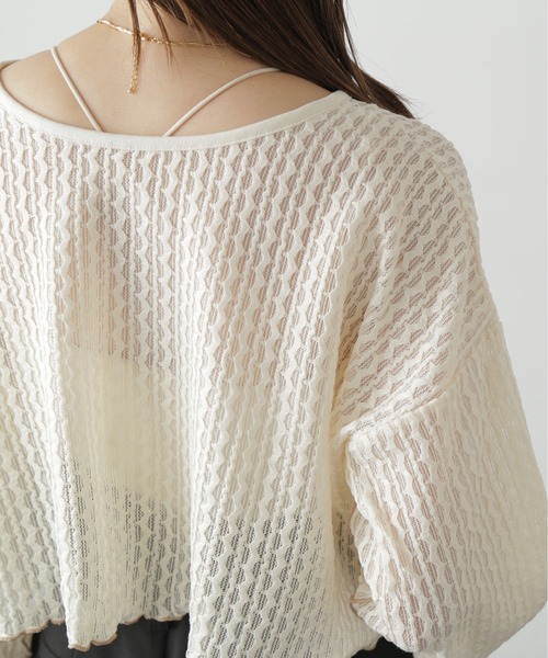 FREE'S MART(フリーズマート)の「◇幾何柄シアーリボンカーディガン(カーディガン/ボレロ・レディース・ホワイト/ブラック・FREE)」の16枚目の写真