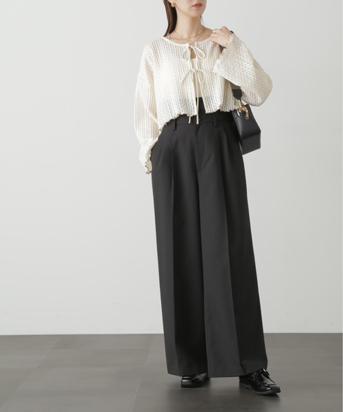 FREE'S MART(フリーズマート)の「◇幾何柄シアーリボンカーディガン(カーディガン/ボレロ・レディース・ホワイト/ブラック・FREE)」の20枚目の写真