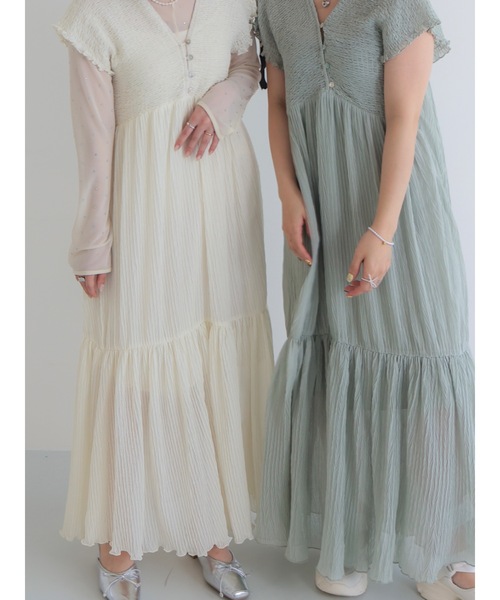 jumelle（ジュメロ）の「【前後2way】crinkled V one-piece