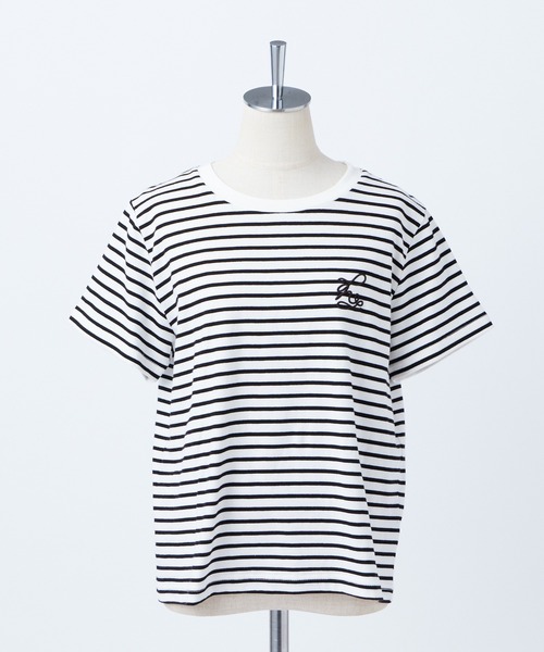 one after another NICE CLAUP（ワンアフターアナザーナイスクラップ）の「ワンポイントロゴ刺繍Tシャツ【ZOZO限定商品】（Tシャツ/カットソー・レディース・オートミール/オフホワイト/ホワイト×ブラック/ベビーピンク・FREE）」の18枚目の写真