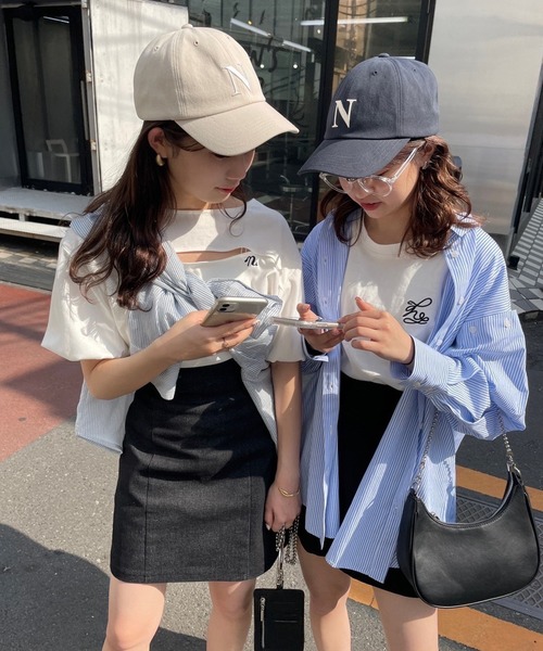 one after another NICE CLAUP（ワンアフターアナザーナイスクラップ）の「ワンポイントロゴ刺繍Tシャツ【ZOZO限定商品】（Tシャツ/カットソー・レディース・オートミール/オフホワイト/ホワイト×ブラック/ベビーピンク・FREE）」の16枚目の写真