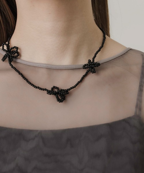 lulu frostルルフロスト　ビーズフラワーネックレス新品 lulu frostルルフロスト ビーズフラワーネックレス新品