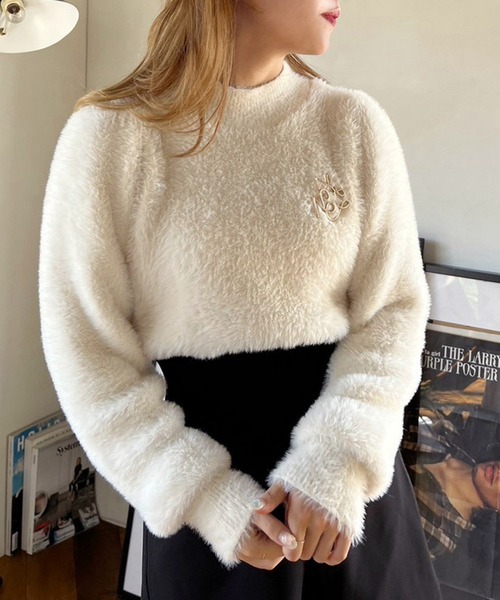 one after another NICE CLAUP（ワンアフターアナザーナイスクラップ）の「長袖ニット（ニット/セーター・レディース・ライトピンク・FREE）」の5枚目の写真