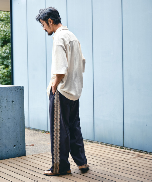 EDIFICE（エディフィス）の「シャンタン サイドライン ワイド イージーパンツ（その他パンツ・メンズ・ベージュ/ブラック・LARGE/MEDIUM）」の15枚目の写真