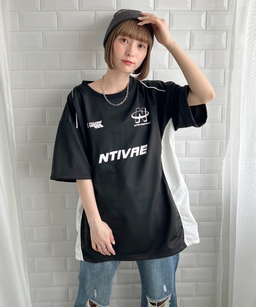 √nuage(ルートニュアージュ)の「ユニフォームナンバーゲームTシャツ(Tシャツ/カットソー・レディース・ブラック/ホワイト・XL/M)」の2枚目の写真