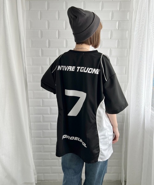 √nuage(ルートニュアージュ)の「ユニフォームナンバーゲームTシャツ(Tシャツ/カットソー・レディース・ブラック/ホワイト・XL/M)」の10枚目の写真