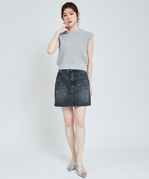 31 Sons de mode（トランテアン　ソン　ドゥ　モード）の「片畦ラメニット（ニット/セーター・レディース・オレンジ/イエロー/ベージュ/ライトグレー・36）」の10枚目の写真