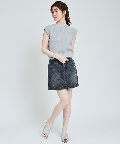 31 Sons de mode（トランテアン　ソン　ドゥ　モード）の「片畦ラメニット（ニット/セーター・レディース・オレンジ/イエロー/ベージュ/ライトグレー・36）」の11枚目の写真