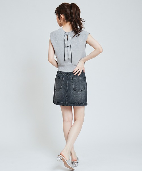 31 Sons de mode（トランテアン　ソン　ドゥ　モード）の「片畦ラメニット（ニット/セーター・レディース・オレンジ/イエロー/ベージュ/ライトグレー・36）」の12枚目の写真