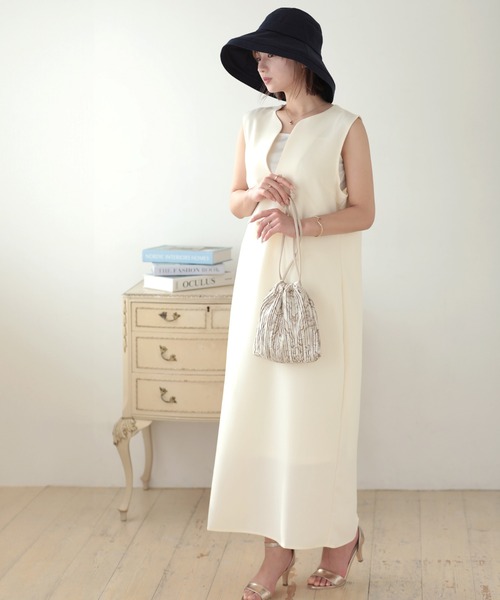 Little&More(リトルアンドモア)の「バケットハット 綿麻 あご紐 ワイヤー入り(ハット・レディース・カーキ/ブラック/ブルー/ベージュ/ネイビー・FREE)」の13枚目の写真