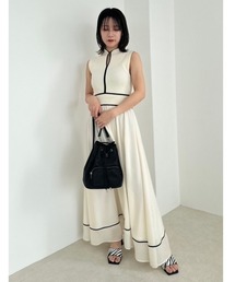 LILY BROWN | 【WEB限定カラー】バイカラーラインニットコンビワンピース(ワンピース)