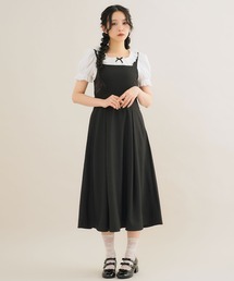 ウエストリボンシンプルジャンスカワンピ