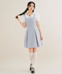 ウエストリボンシンプルジャンスカワンピ