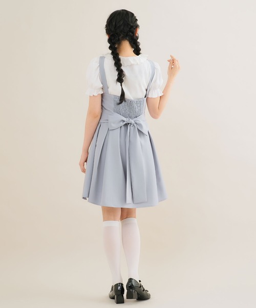 Newlyme（ニューリーミー）の「ウエストリボンシンプルジャンスカワンピ（ワンピース・レディース・ネイビー/ブルー系その他/ベビーピンク/ブラック/ピンク系その他/グレー系その他/グレー/ブラック系その他・MEDIUM/LARGE/LL/3L）」の13枚目の写真