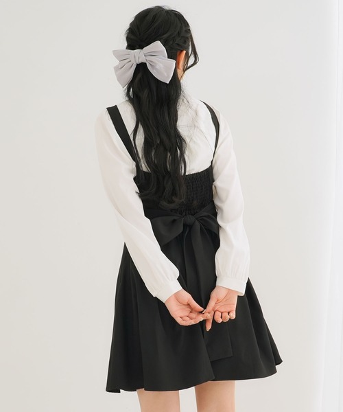 Newlyme（ニューリーミー）の「ウエストリボンシンプルジャンスカワンピ（ワンピース・レディース・ネイビー/ブルー系その他/ベビーピンク/ブラック/ピンク系その他/グレー系その他/グレー/ブラック系その他・MEDIUM/LARGE/LL/3L）」の19枚目の写真