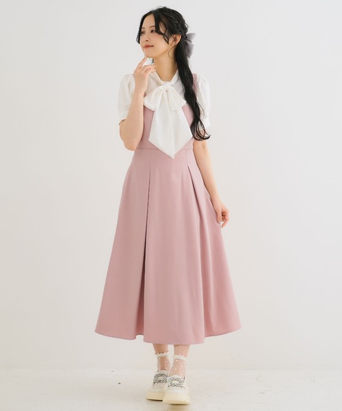 Newlyme（ニューリーミー）の「ウエストリボンシンプルジャンスカワンピ（ワンピース・レディース・ネイビー/ブルー系その他/ベビーピンク/ブラック/ピンク系その他/グレー系その他/グレー/ブラック系その他・MEDIUM/LARGE/LL/3L）」の22枚目の写真