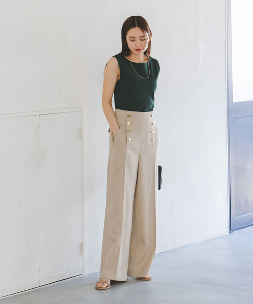 【NOBLE】2WAY ネックニット Noble（ノーブル）の「PEAKS総針2WAYネックニット（タンクトップ