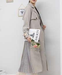 pumpkin port | サイドプリーツ切替 ロングトレンチコート(トレンチコート)