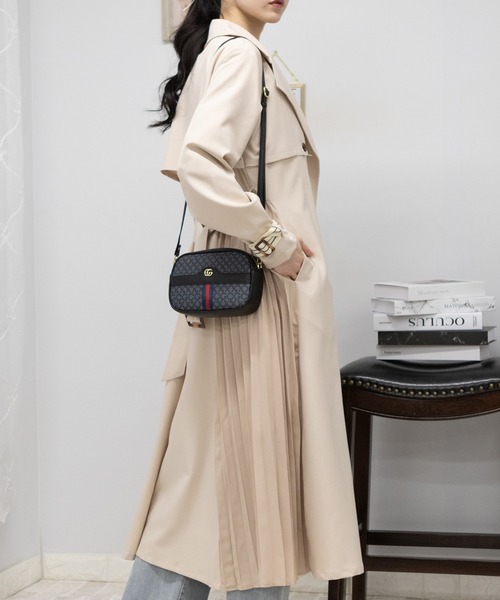 pumpkin port(パンプキンポート)の「サイドプリーツ切替 ロングトレンチコート(トレンチコート・レディース・グレー/ブラック/ベージュ・M)」の9枚目の写真