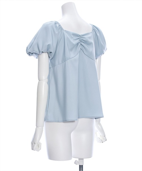 clear（クリア）の「前後2wayリボンバイカラーパフスリーブブラウス［バレエコア ガーリー］≪再入荷≫（シャツ/ブラウス・レディース・アイボリー/サックスブルー/ブラック・F）」の5枚目の写真