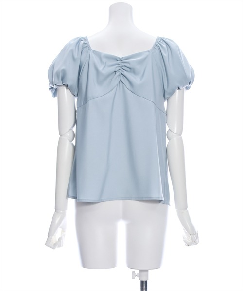 clear（クリア）の「前後2wayリボンバイカラーパフスリーブブラウス［バレエコア ガーリー］≪再入荷≫（シャツ/ブラウス・レディース・アイボリー/サックスブルー/ブラック・F）」の4枚目の写真