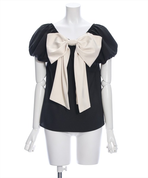 clear（クリア）の「前後2wayリボンバイカラーパフスリーブブラウス［バレエコア ガーリー］≪再入荷≫（シャツ/ブラウス・レディース・アイボリー/サックスブルー/ブラック・F）」の21枚目の写真