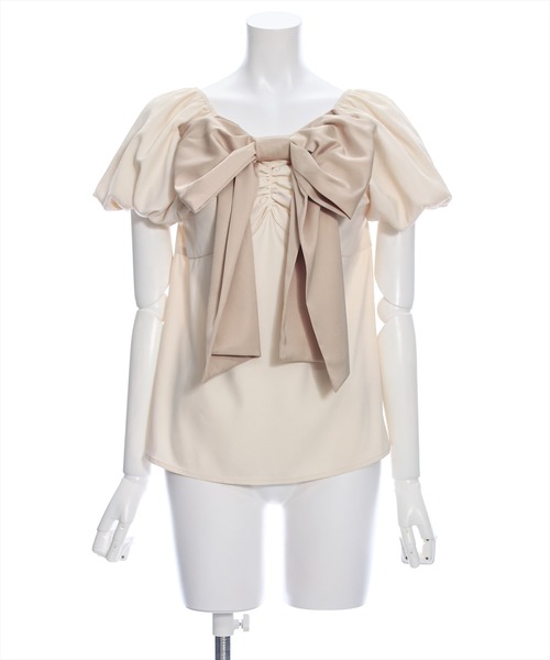 clear（クリア）の「前後2wayリボンバイカラーパフスリーブブラウス［バレエコア ガーリー］≪再入荷≫（シャツ/ブラウス・レディース・アイボリー/サックスブルー/ブラック・F）」の22枚目の写真