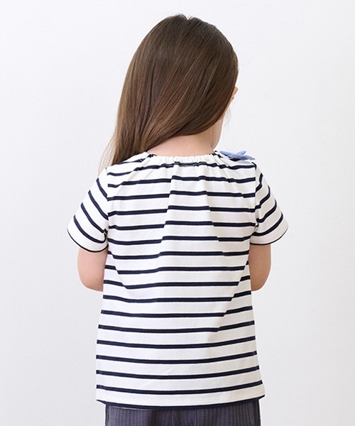 petit main(プティマイン)の「【スマイルシリーズ】らくちんポシェットT(Tシャツ/カットソー・キッズ・ラベンダー/ネイビー/オフホワイト・80cm/90cm/100cm/130cm/120cm/110cm)」の14枚目の写真