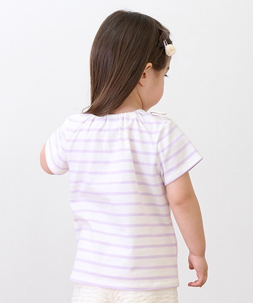 petit main(プティマイン)の「【スマイルシリーズ】らくちんポシェットT(Tシャツ/カットソー・キッズ・ラベンダー/ネイビー/オフホワイト・80cm/90cm/100cm/130cm/120cm/110cm)」の16枚目の写真