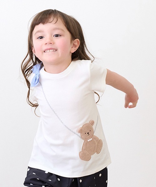 petit main(プティマイン)の「【スマイルシリーズ】らくちんポシェットT(Tシャツ/カットソー・キッズ・ラベンダー/ネイビー/オフホワイト・80cm/90cm/100cm/130cm/120cm/110cm)」の18枚目の写真