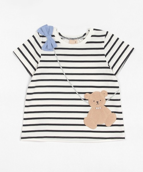 petit main(プティマイン)の「【スマイルシリーズ】らくちんポシェットT(Tシャツ/カットソー・キッズ・ラベンダー/ネイビー/オフホワイト・80cm/90cm/100cm/130cm/120cm/110cm)」の22枚目の写真