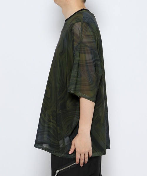 HARE（ハレ）の「マーブルメッシュガラオーバーカットソー(HARE)（Tシャツ/カットソー・メンズ・グレー/ブラック・FREE）」の7枚目の写真