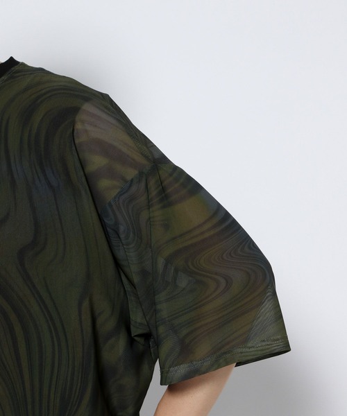 HARE（ハレ）の「マーブルメッシュガラオーバーカットソー(HARE)（Tシャツ/カットソー・メンズ・グレー/ブラック・FREE）」の11枚目の写真