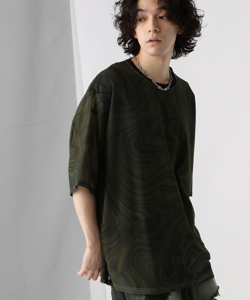 HARE（ハレ）の「マーブルメッシュガラオーバーカットソー(HARE)（Tシャツ/カットソー・メンズ・グレー/ブラック・FREE）」の18枚目の写真