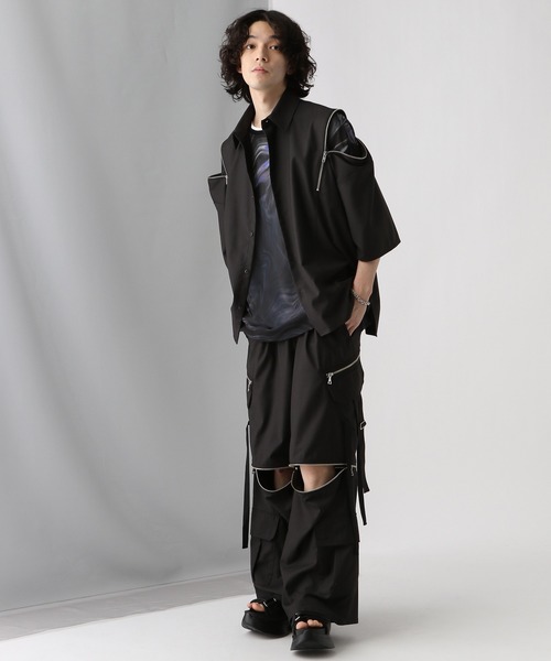 HARE（ハレ）の「マーブルメッシュガラオーバーカットソー(HARE)（Tシャツ/カットソー・メンズ・グレー/ブラック・FREE）」の20枚目の写真