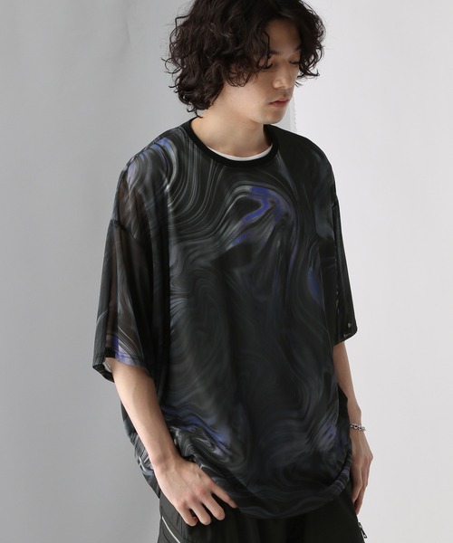 HARE（ハレ）の「マーブルメッシュガラオーバーカットソー(HARE)（Tシャツ/カットソー・メンズ・グレー/ブラック・FREE）」の21枚目の写真